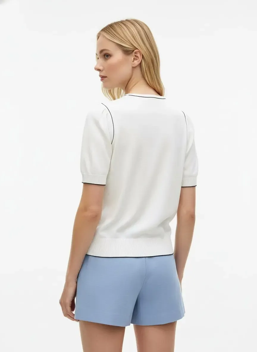 Kadın Bisiklet Yaka Yumuşak Dokulu Premium İplik Triko Kazak 12448.Crs