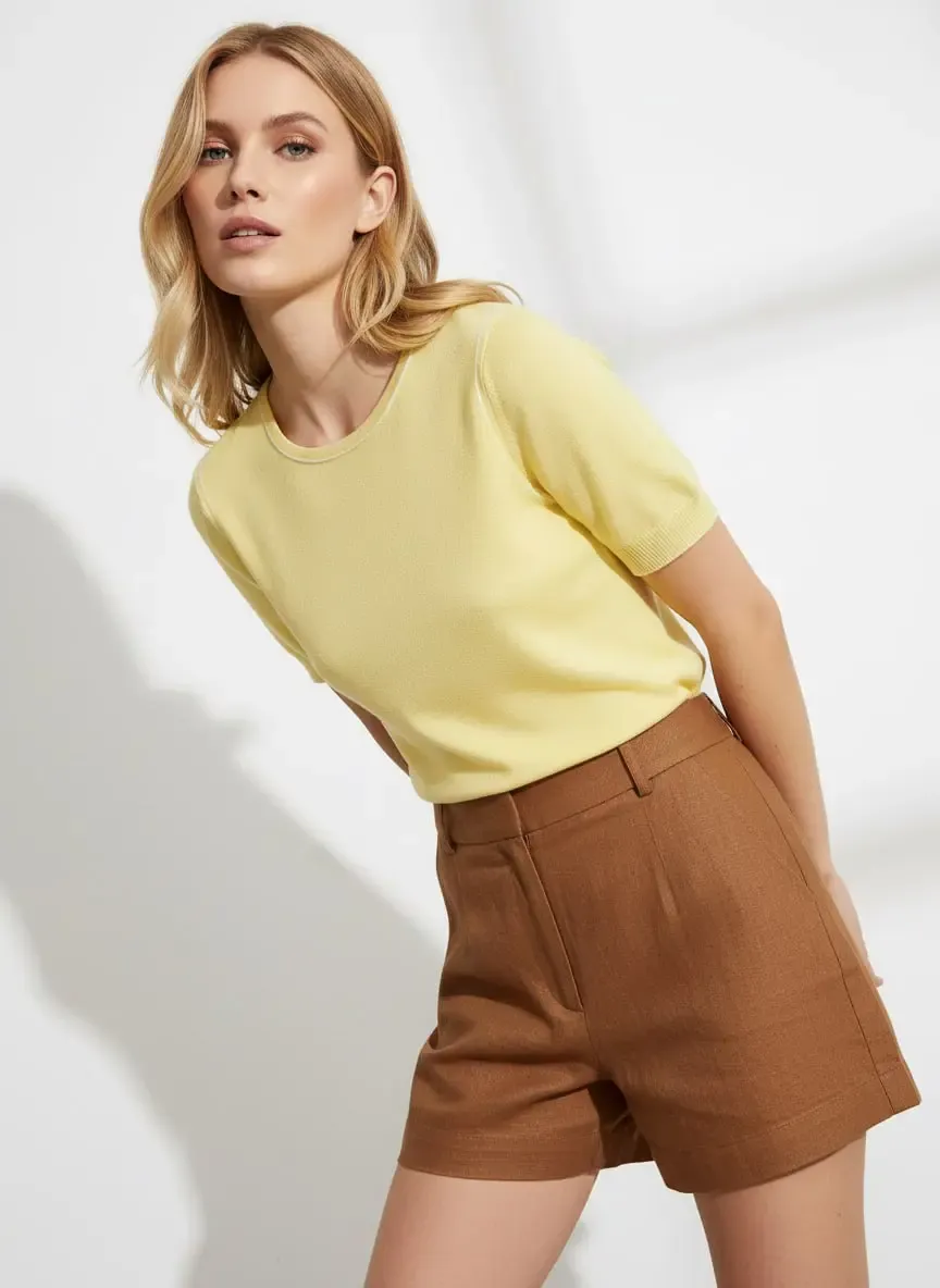 Kadın Bisiklet Yaka Yumuşak Dokulu Premium İplik Triko Kazak 12448.Crs