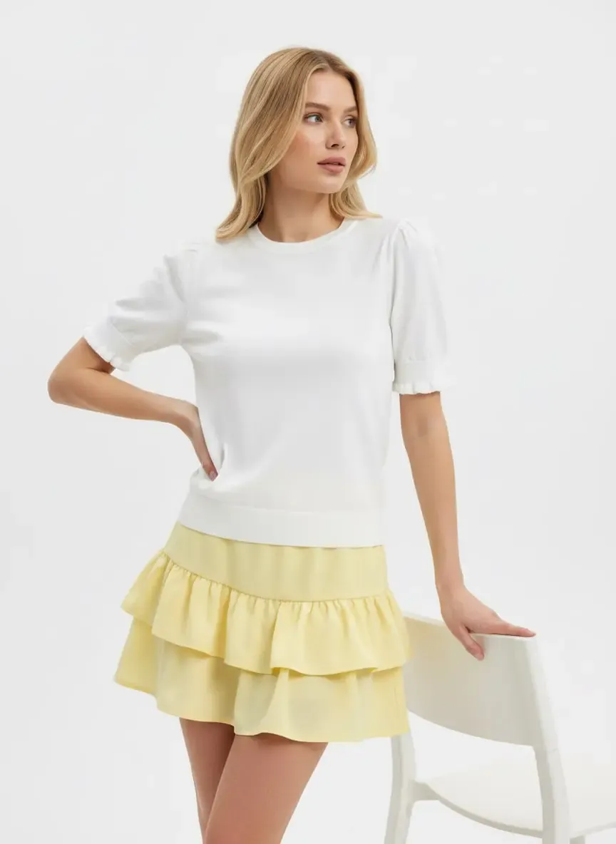 Kadın Bisiklet Yaka Yumuşak Dokulu Premium İplik Triko Kazak 12457.Crs