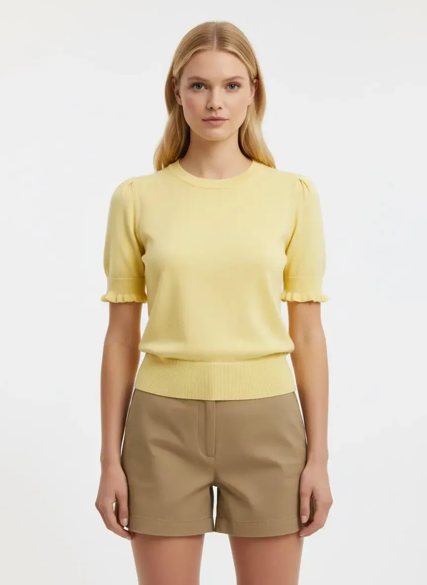 Kadın Bisiklet Yaka Yumuşak Dokulu Premium İplik Triko Kazak 12457.Crs