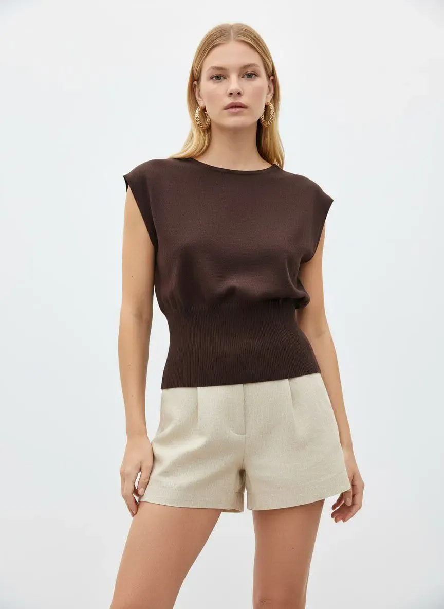 Kadın Kayık Yaka Örgü Detay Premium İplik Triko Kazak 12449.Crs