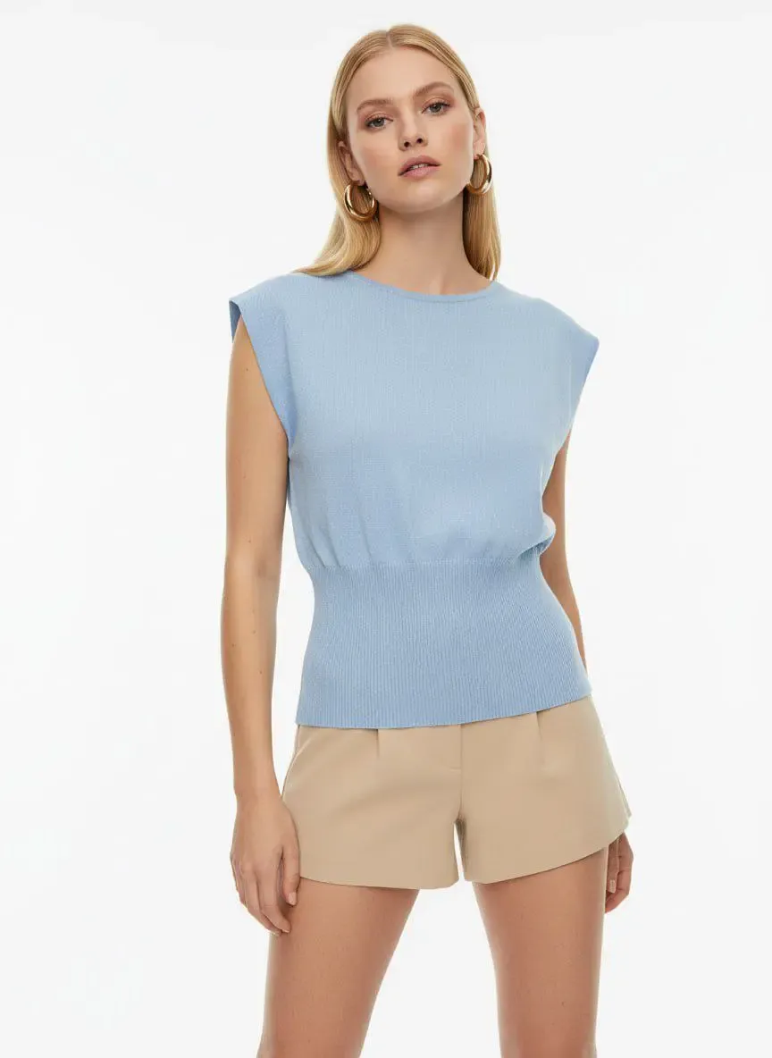 Kadın Kayık Yaka Örgü Detay Premium İplik Triko Kazak 12449.Crs