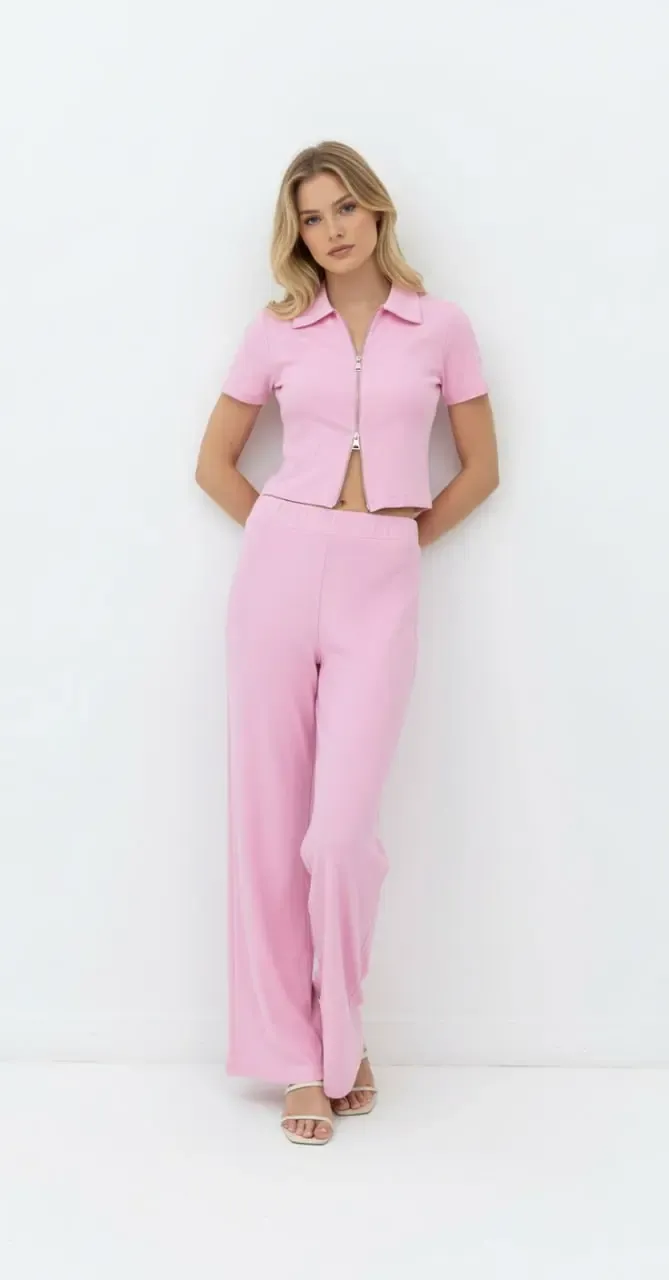 Kadın Polo Yaka Fermuar Detay Modal Touch Alt Üst Takım 26020