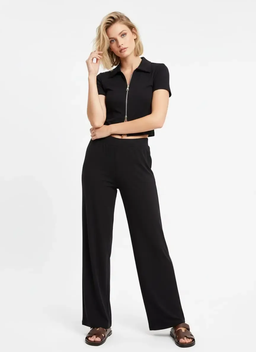 Kadın Polo Yaka Fermuar Detay Modal Touch Alt Üst Takım 26020