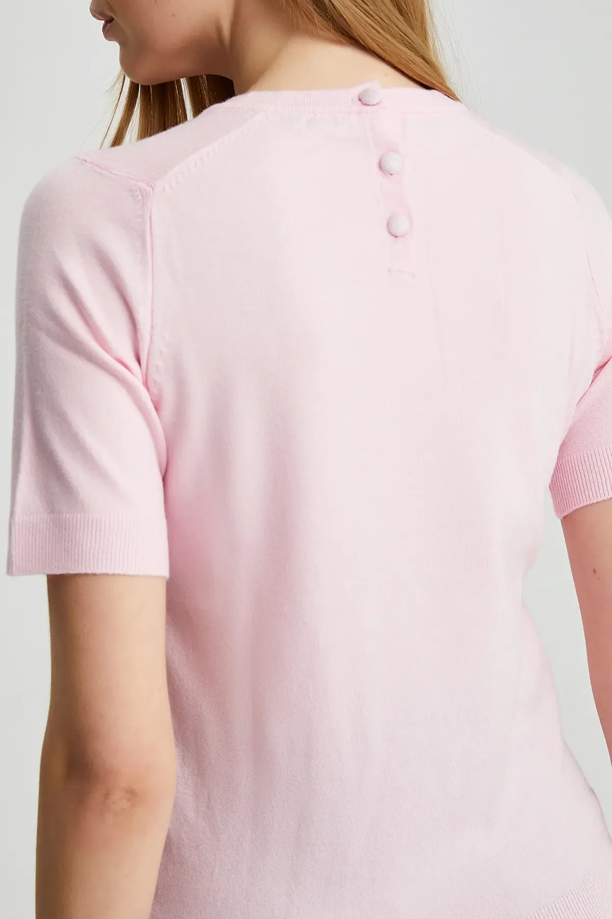 224095 Kadın Bisiklet Yaka Yumuşak Dokulu Viscon Triko Bluz