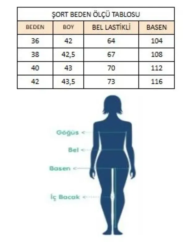 Kadın Beli Lastikli Modal Yazlık Şort 26106