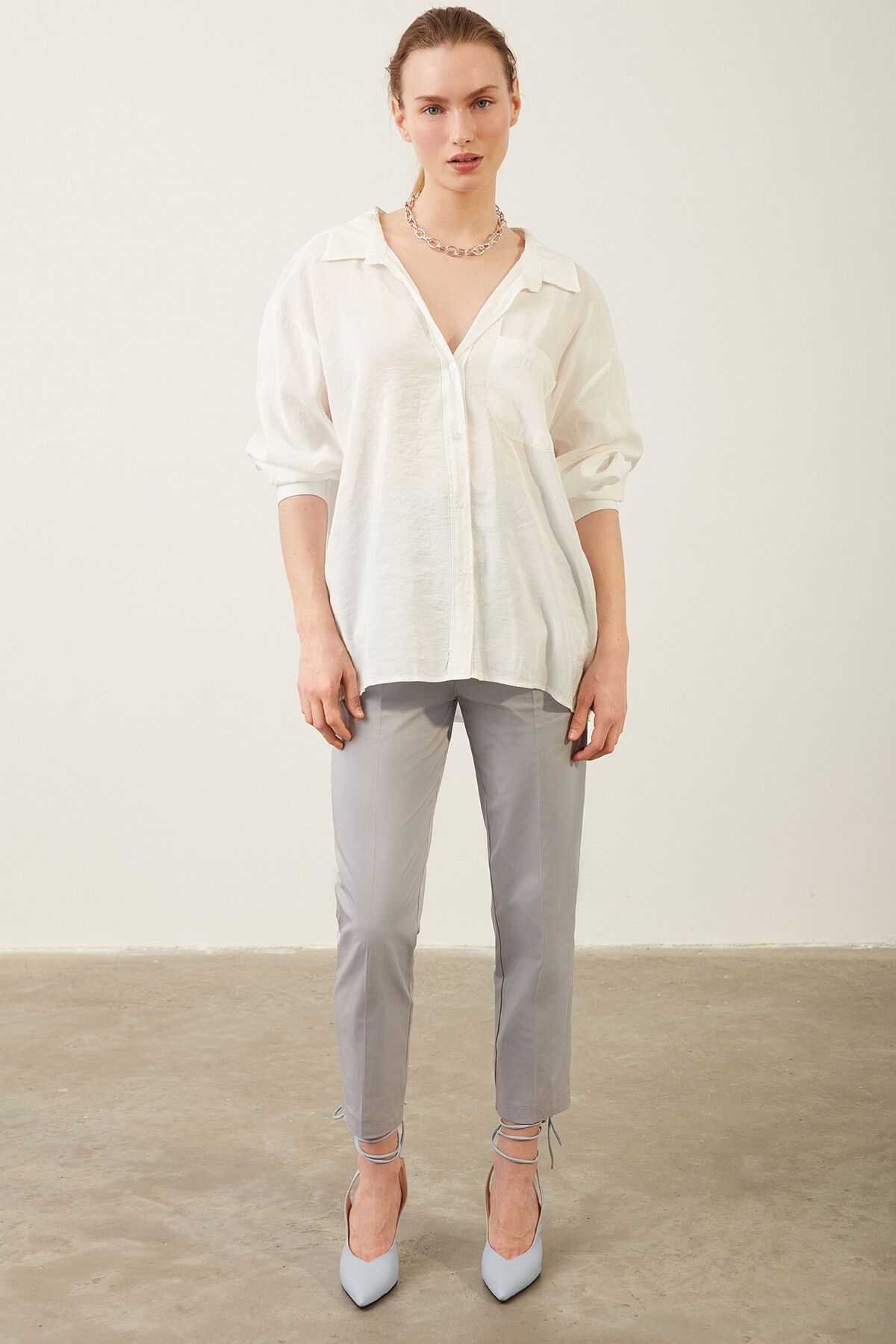 Oversize Uzun Kollu Gömlek