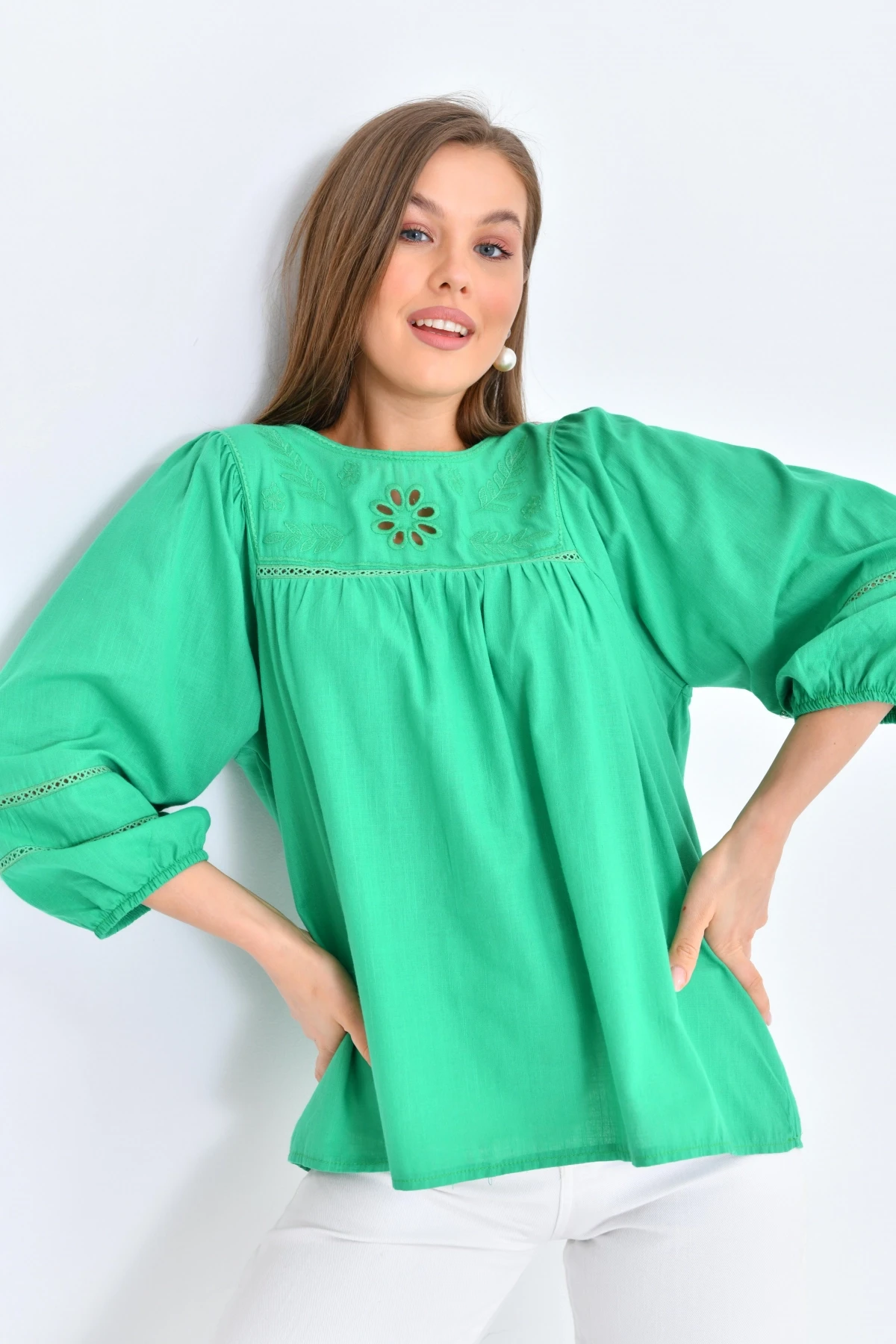 Kadın Yeşil Renk Bluz