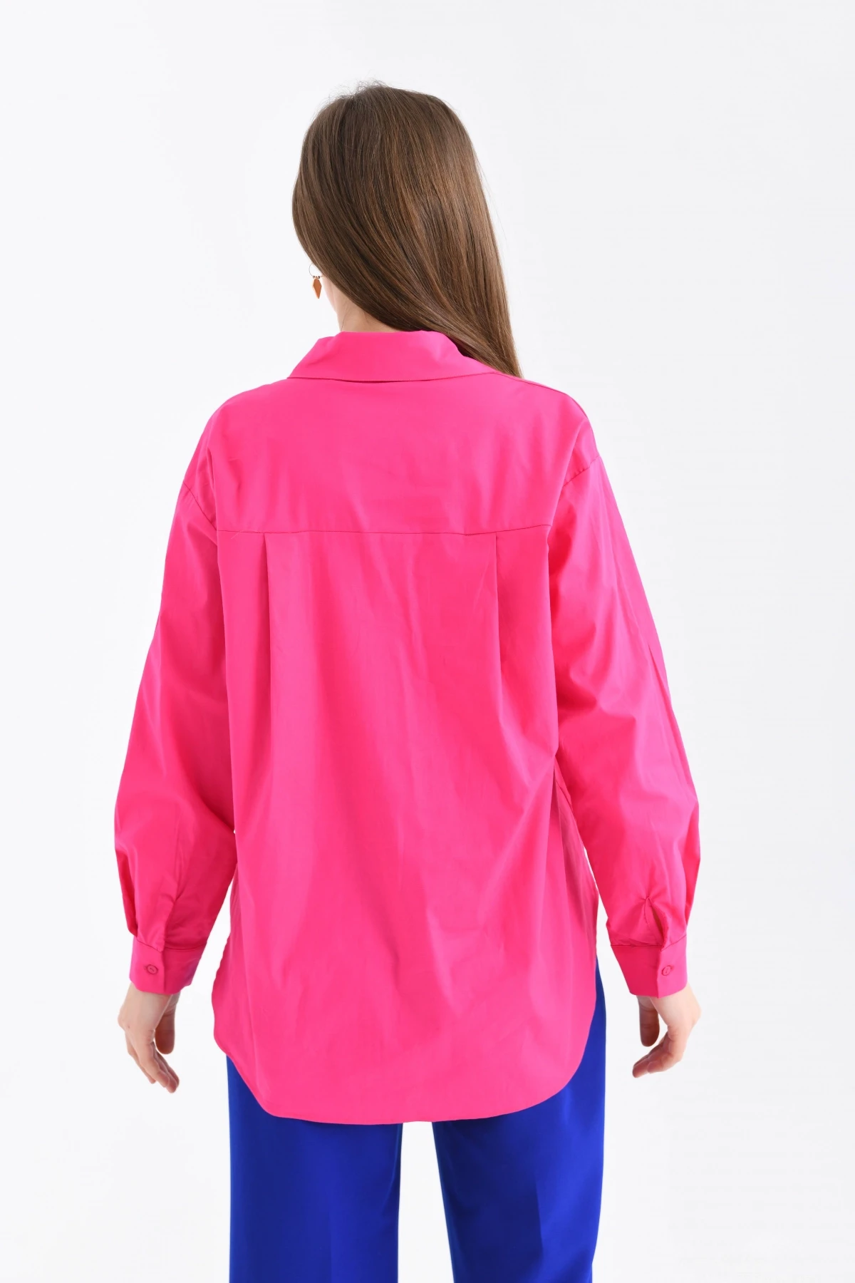 Kalpli Fuşya Gömlek