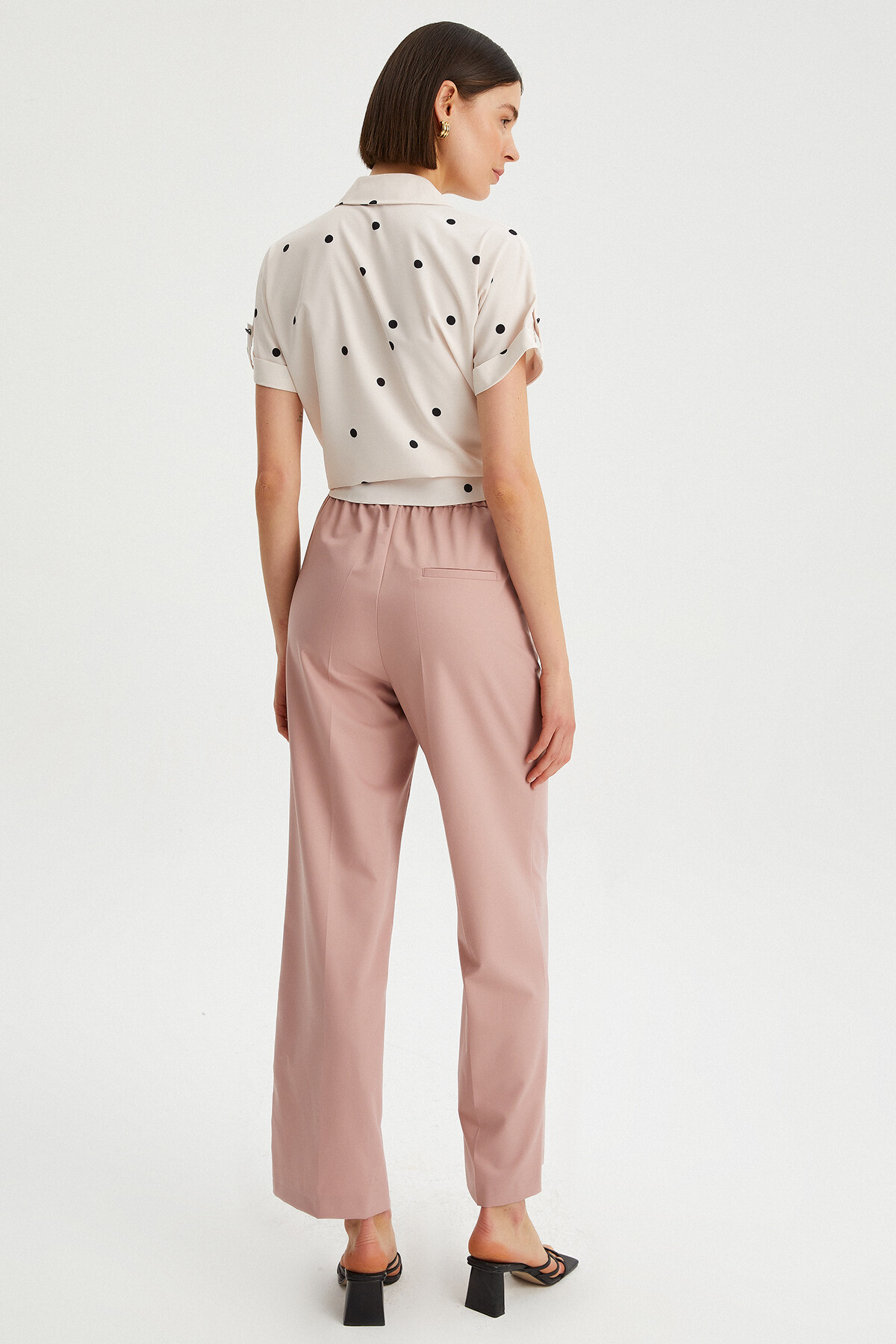 Kadın Bel Lastikli Palazzo  Pantolon