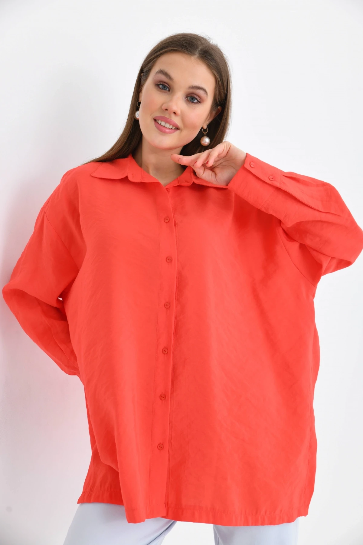 Oversize Uzun Kol Basic Gömlek