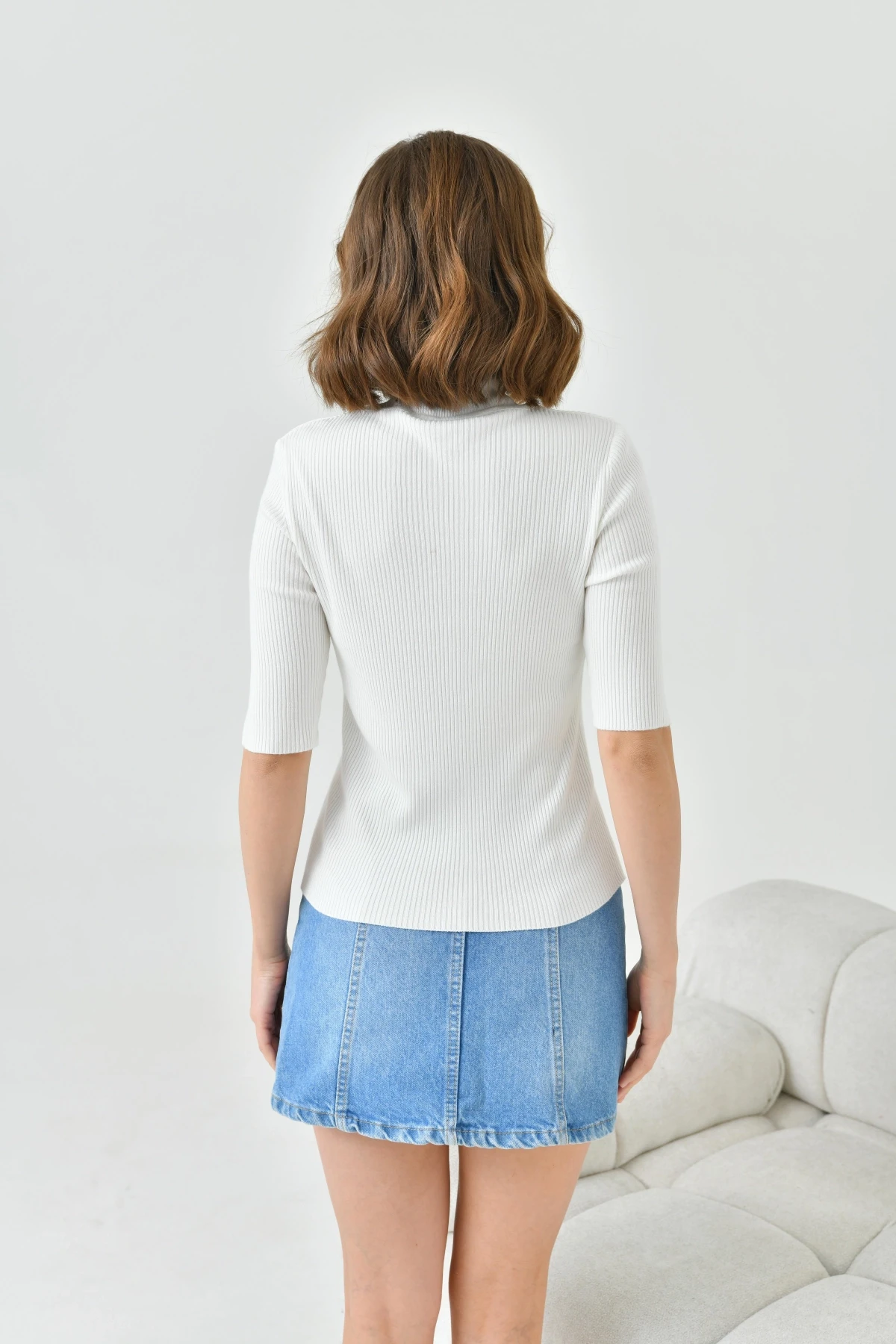 Kadın Balıkçı Yaka Slim Triko Kazak