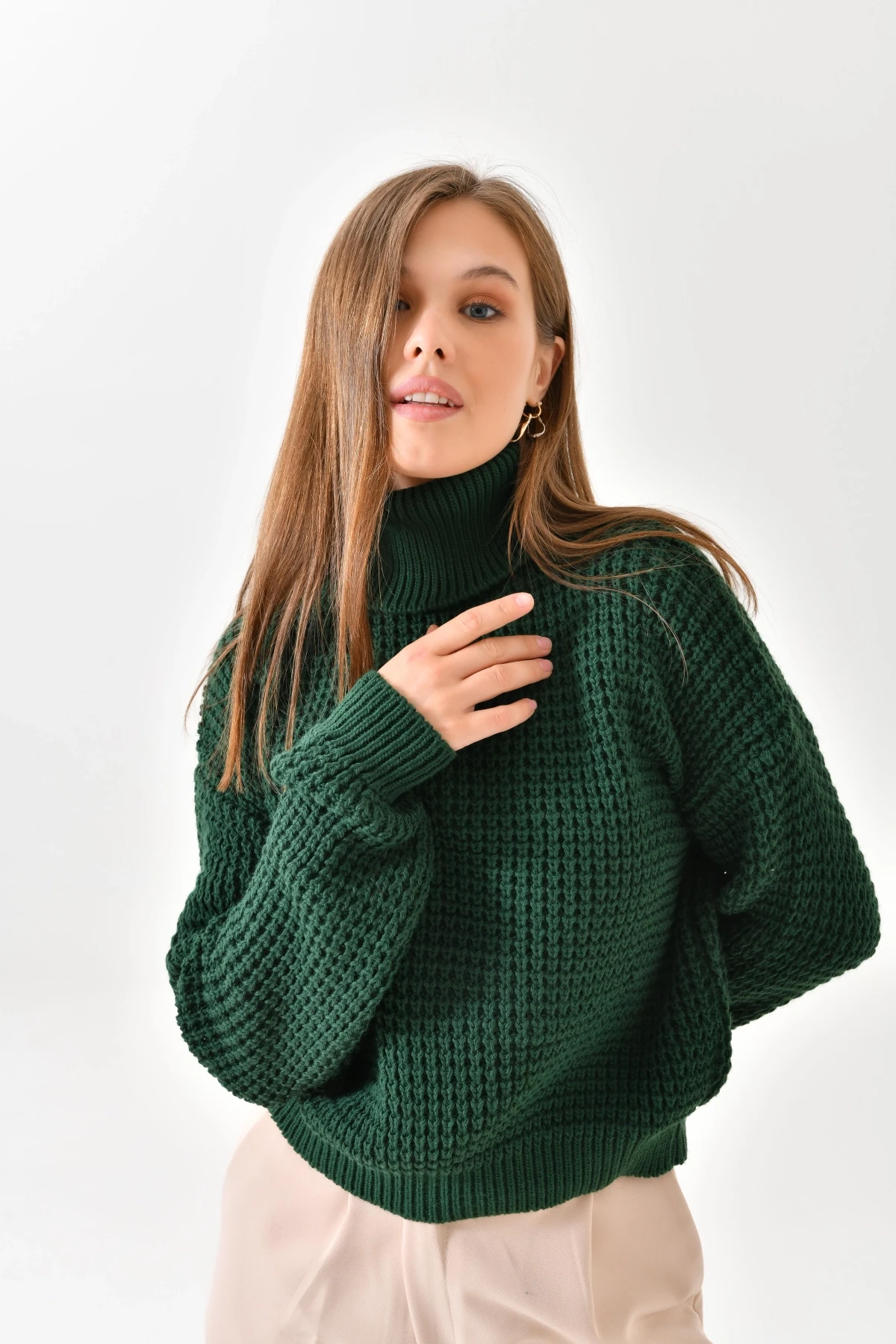 Kadın Balıkçı Yaka Triko Kazak