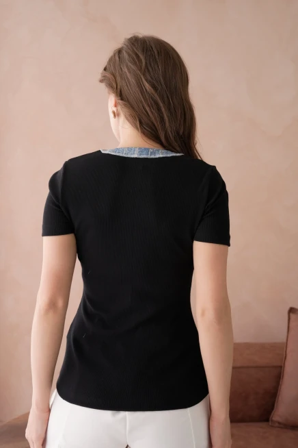 Kot Kumaşlı Basic T-Shirt