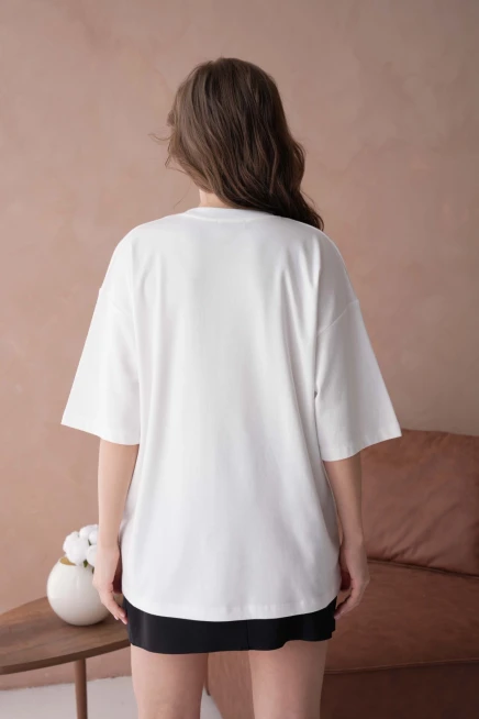 Tül Detaylı Salaş T-Shirt