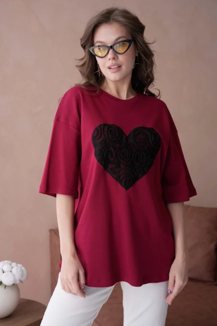 Tül Detaylı Salaş T-Shirt