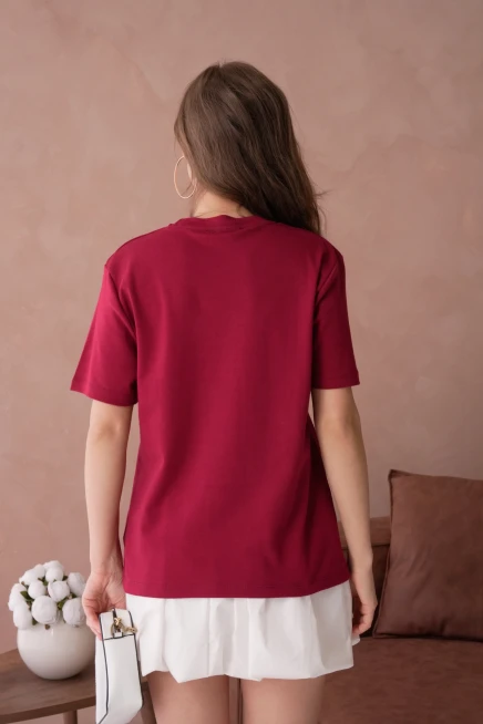 Taş İşleme Basic T-Shirt