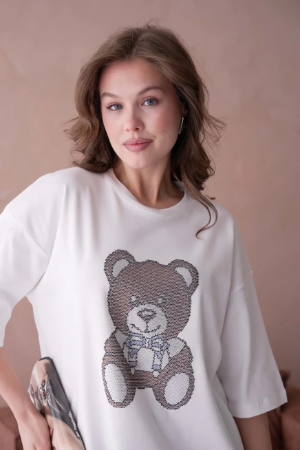 Taş İşlemeli Basic T-Shirt