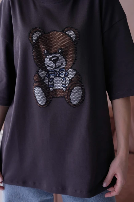 Taş İşlemeli Basic T-Shirt