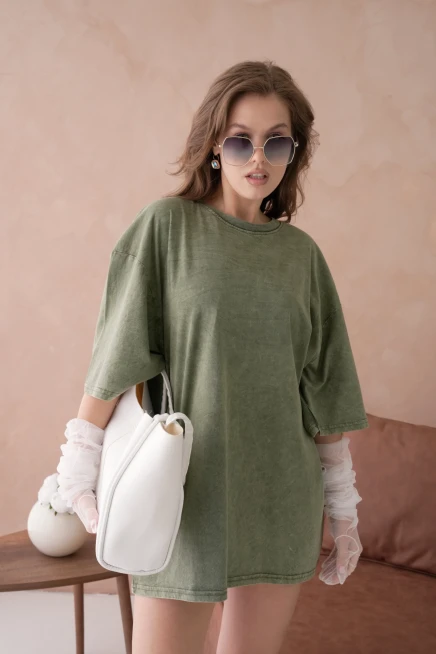 Taş İşlemeli Salaş Basic T-Shirt