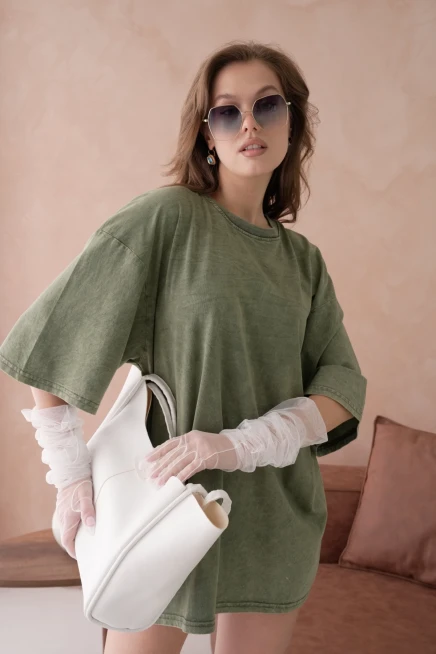 Taş İşlemeli Salaş Basic T-Shirt