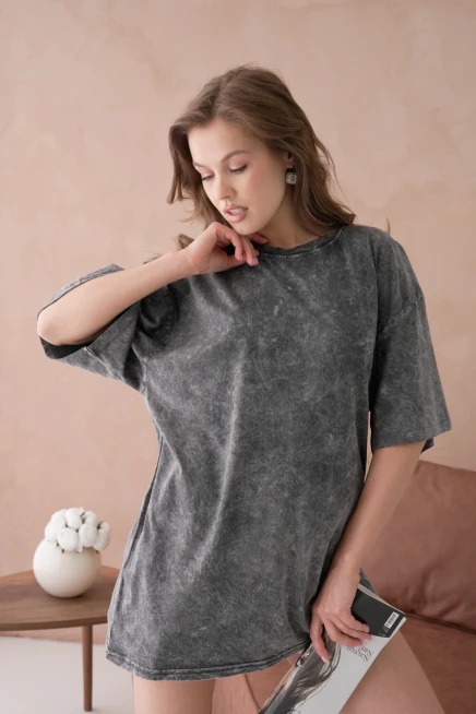 Taş İşlemeli Salaş Basic T-Shirt