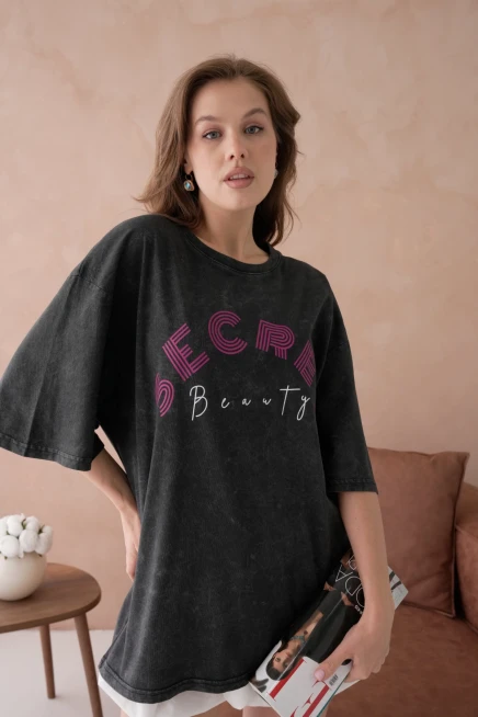 Baskılı Salaş Basic T-Shirt