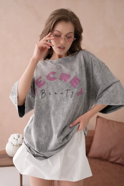 Baskılı Salaş Basic T-Shirt