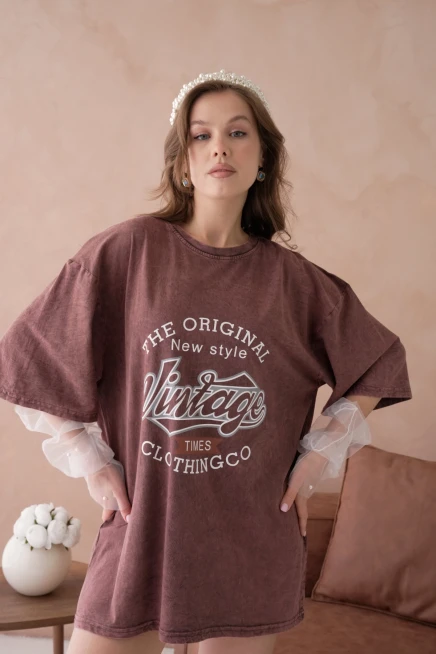 Baskılı Salaş Basic T-Shirt