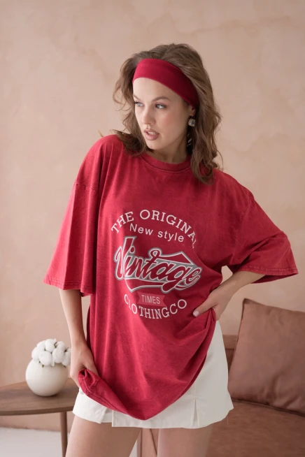 Baskılı Salaş Basic T-Shirt