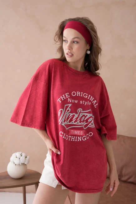 Baskılı Salaş Basic T-Shirt