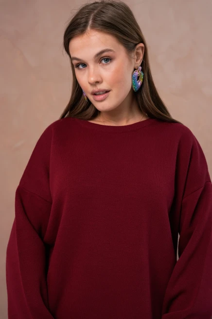 Kadın Bisiklet Yaka Kazak Etek İkili Takım