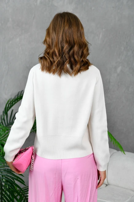 Kadın Düğme Detay Triko Ceket