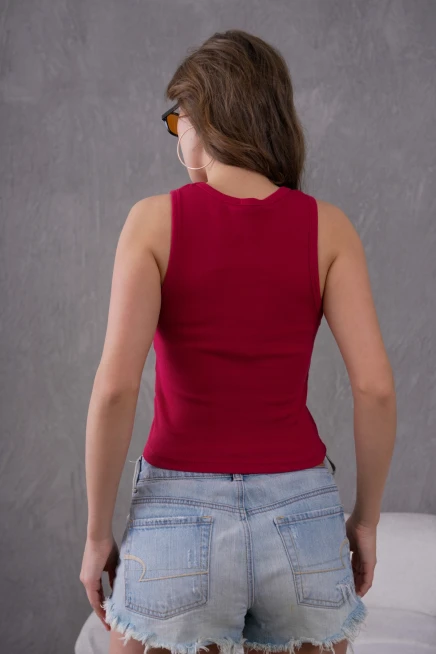 Fitted Vücuda Oturan Kesim Fitilli Basic Atlet