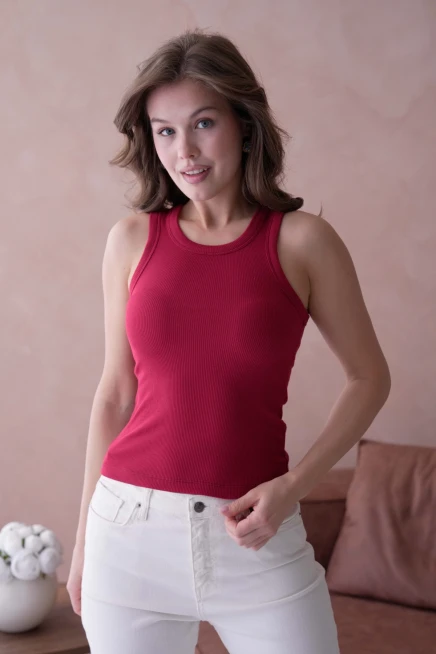 Sırtı Karyoka Dikişli Fitilli Basic Atlet