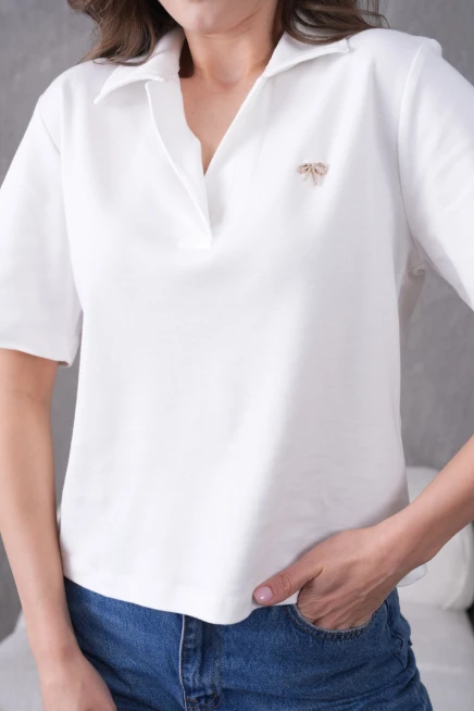 Aksesuar Detaylı Basic T-Shirt