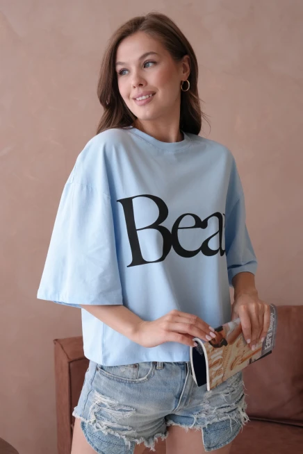 Baskılı Crop Basic T-Shirt