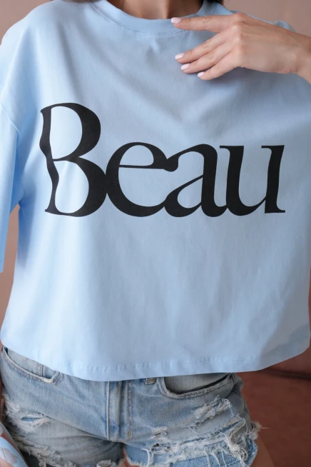 Baskılı Crop Basic T-Shirt