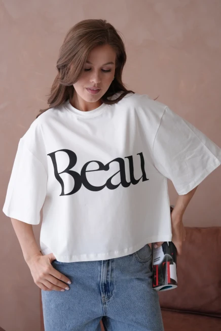 Baskılı Crop Basic T-Shirt