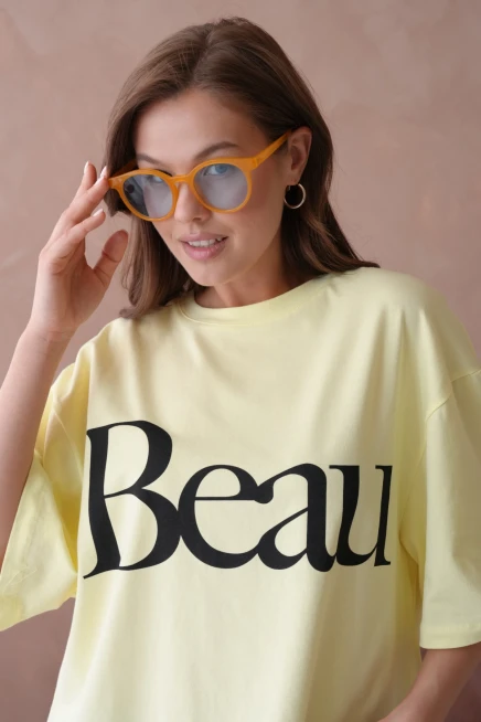 Baskılı Crop Basic T-Shirt