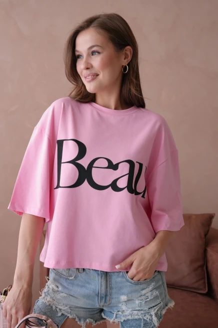 Baskılı Crop Basic T-Shirt