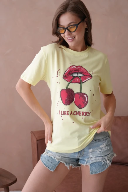 Baskılı Kısa Kol Basic T-Shirt