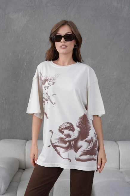 Baskılı Yıkamalı Salaş Basic T-Shirt