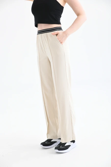 Beli Lastikli Geniş Paça Pantolon