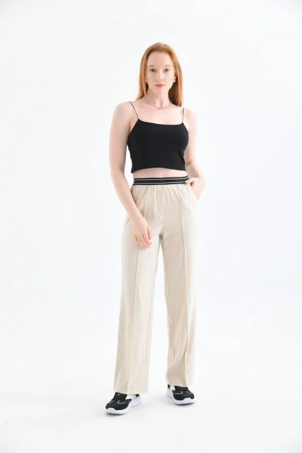 Beli Lastikli Geniş Paça Pantolon