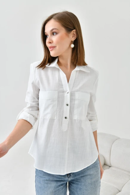 Gömlek Yaka Bluz