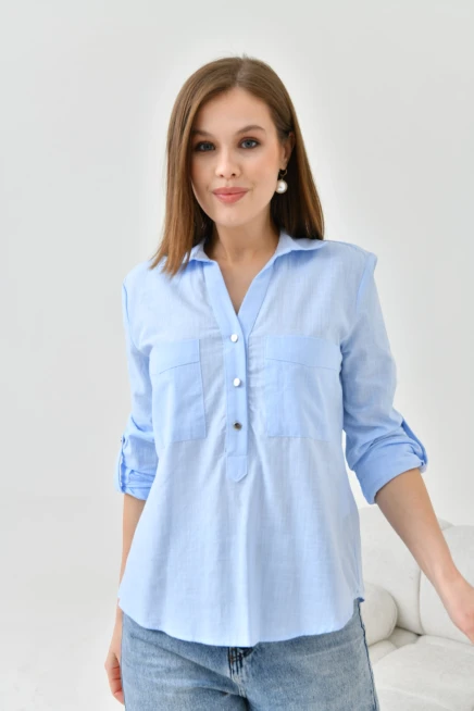 Gömlek Yaka Bluz