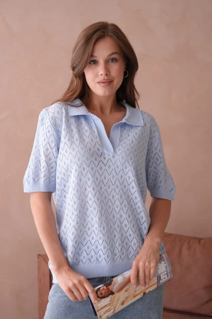 Polo Yaka Kısa Kol Salaş Yazlık T-Shirt