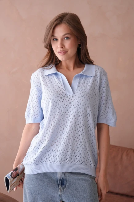 Polo Yaka Kısa Kol Salaş Yazlık T-Shirt