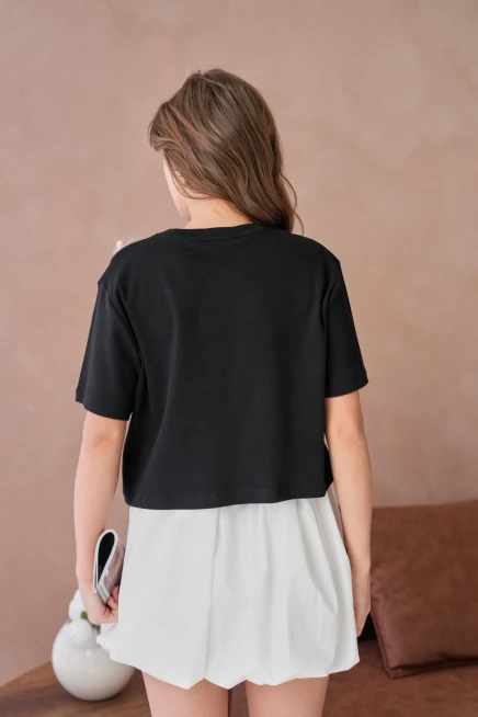 Aksesuar Detaylı Kısa Kol Basic T-Shirt